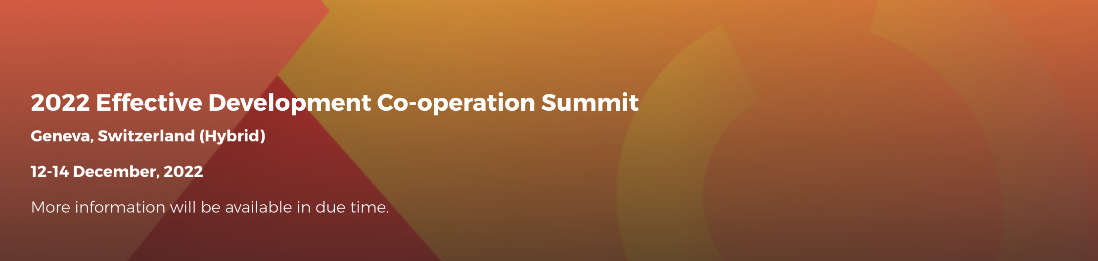 2022 Effective Development Co-operation Summit