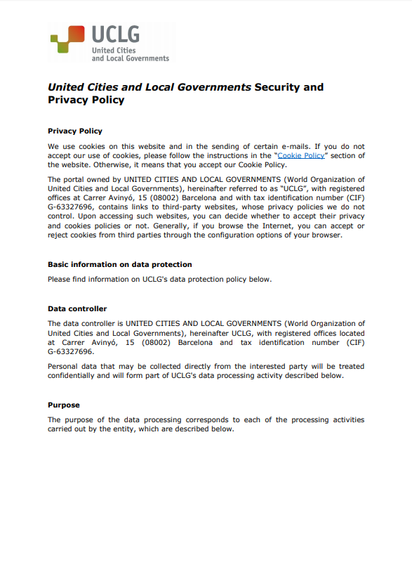 UCLG Security and Privacy Policy