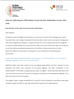 Statement by Berry Vrbanovic addressing the Official Major Group and other Stakeholders Session