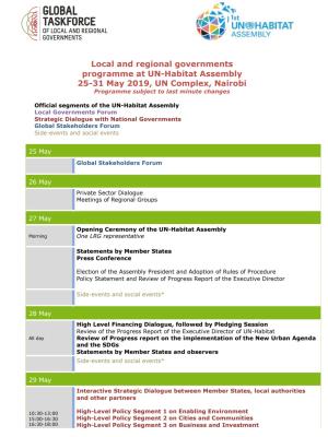 LRG Programme at the UN-Habitat Assembly