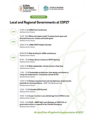 Local and Regional Governments Programme at COP27 