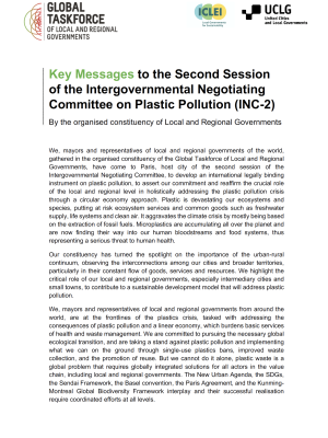 Key Messages to the Second Session of the Intergovernmental Negotiating Committee on Plastic Pollution (INC-2)